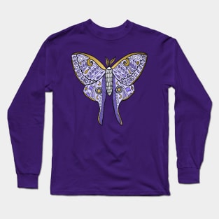 Lavender Luna Moth Long Sleeve T-Shirt